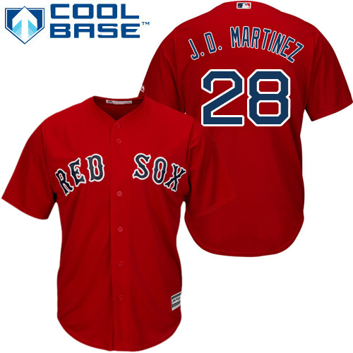 Red Sox #28 J. D. Martinez Red New Cool Base Stitched MLB Jersey